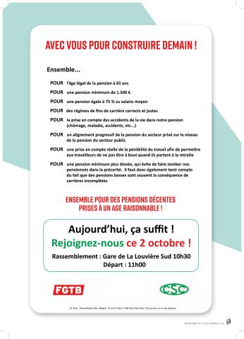 Rassemblement front commun - La Louvière