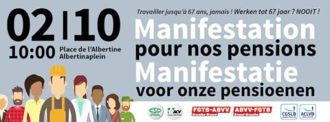 Bruxelles - Manifestation pour nos pensions